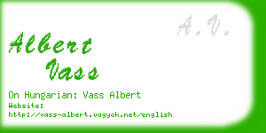 albert vass business card